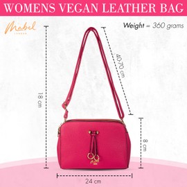 Mabel Small Multi Pockets Cross-Body Bag - Womens Faux Leather Shoulder Handbag - Cute Stylish & Elegant Design - Naomi (Stone)