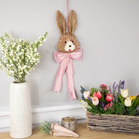 Northlight Easter Bunny with Bow Hanging Wall Decoration - 21"