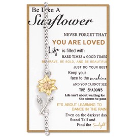 Tarsus Sunflower Gifts for Women, Bracelets for Teenage Teen Gifts Trendy Ideas Sunflower Bracelet Jewelry Christmas Birthday Inspirational Gifts for Women Daughter Granddaughter Niece