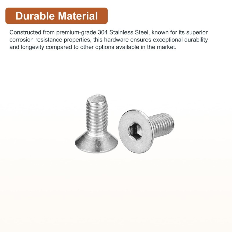 DTGN M5-0.8 x 12mm Flat Head Socket Cap Screws, 25