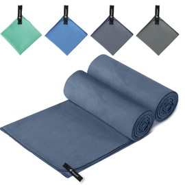 Hosuni Microfibre towel (Navy blue, S(60x30) - Pack of 2)