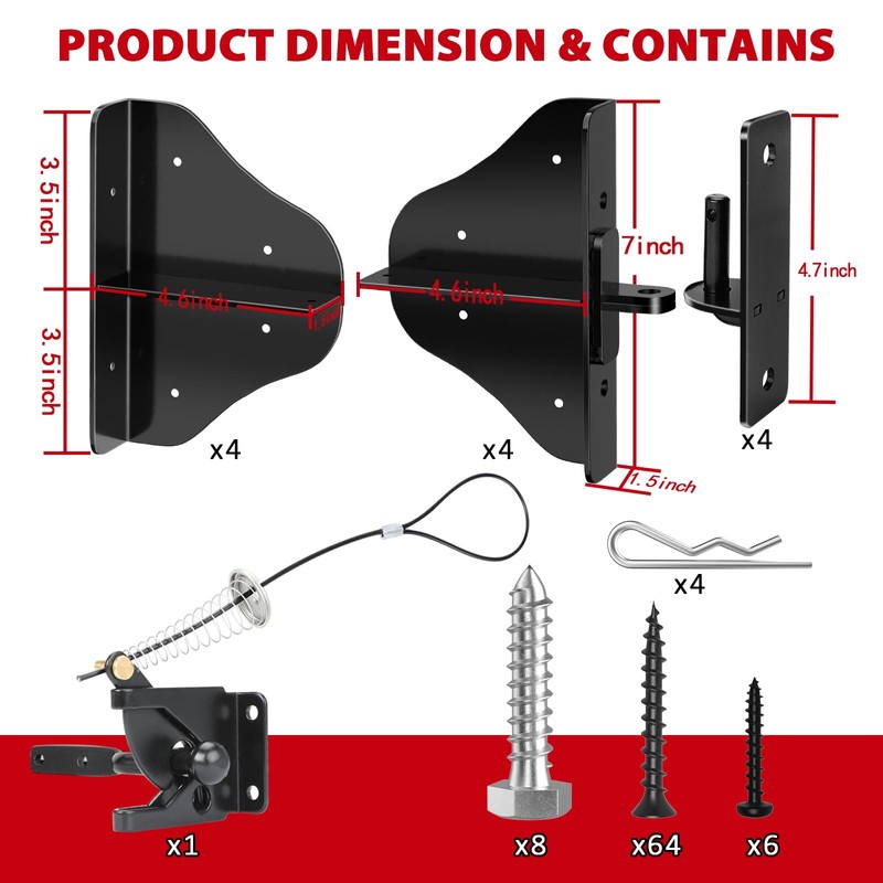 Mofeez Anti Sag Gate Kit Fence Gate Hardware - Heavy