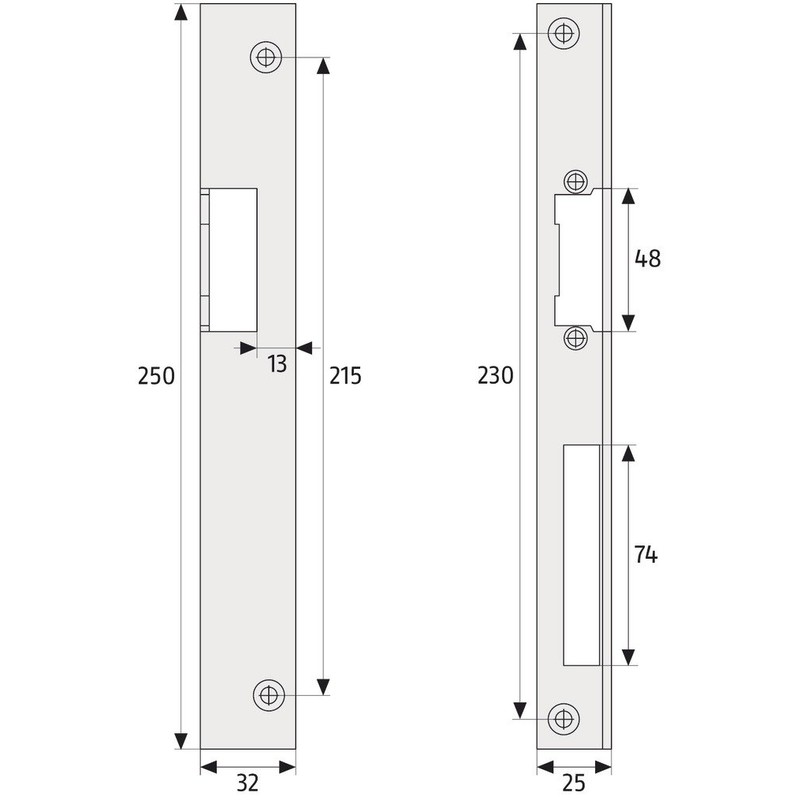 ABUS 215360 Angular Strike Plate Type WST R Gold Lacquered