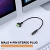 QuirkyLiving 3.5mm Screw Terminal Adapter Speaker Cable 4-Core Stereo TRRS