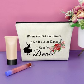 Sazuwu Dance Gifts for Women Dance Lover Gift Makeup Bag Dance Team Gift for Girls Dance Recitals Gift Cosmetic Bag Dance Teacher Appreciation Gifts Birthday Graduation Christmas Gifts Travel Bag
