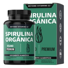 Beyond Vitamins  Spirulina Orgnica 100 Natural  Alga Espirulina en Cpsulas  VCaps Tecnologa de Cpsulas Veganas (60 Caps)                              