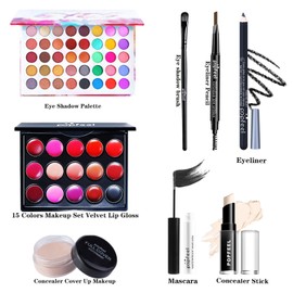Holzsammlung Make-Up Set, Women's Make-Up Set for Face, Eyes and Lips, Makeup Sets Makeup Kit for Women Teenagers, Cosmetic Makeup Set with Eyeshadow for Women and Girls