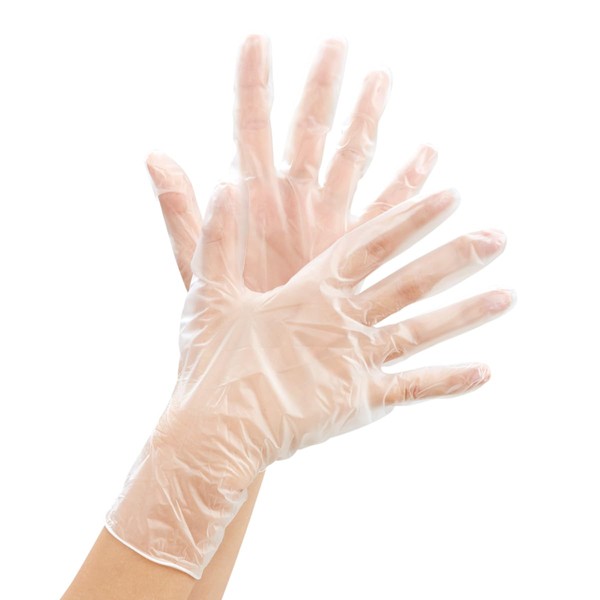 oosakimedyikaru Plus Heart Disposable Plastic Gloves Soft Medium 100 Piece