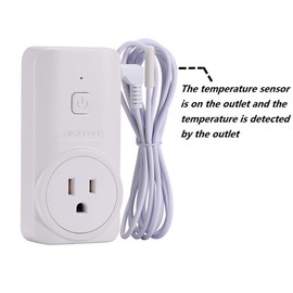 SENSTREE Wireless Thermostat Outlet, Temperature Control Outlet Heating and Cooling Remote Control and Plug-in Receiver, Over 300 Feet Range, with 6 Feet NTC Temperature Probe (Outlet Detection Temperature)
