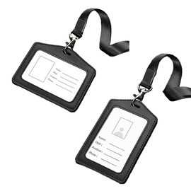 Meekye 1/2 Set of ID Card Holder Lanyards Lanyard ID Holder Card Case Badge Holder for Key Fob Credit Cards ID Cards Work ID, Student ID, Office