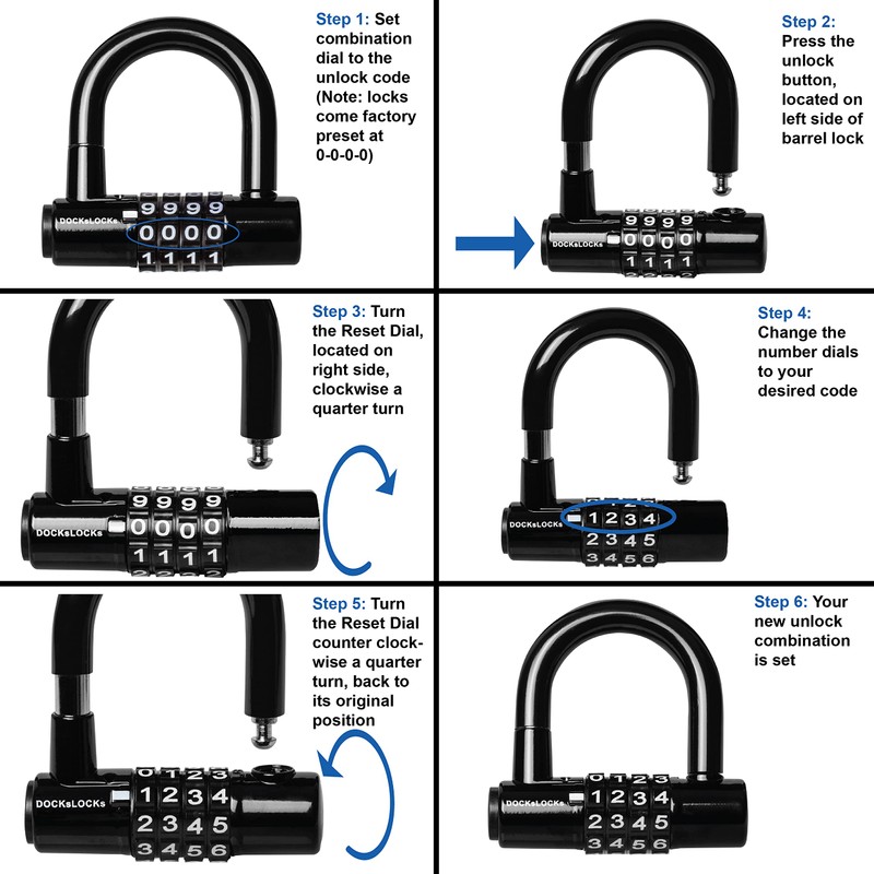 DocksLocks Anti-Theft Weather Resistant Short Shackle U-Lock