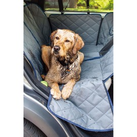 hoozoom Dog Car Seat Cover for Back Seat Waterproof Pet Bench Seat Protector for Backseat with Mesh Window & Pocket for Cars SUVs and Trucks(Grey)