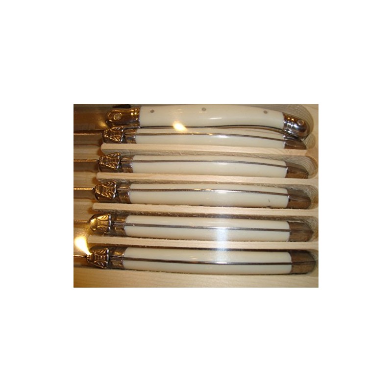 Laguiole White 6-Piece Steak Knives Set -Thiers France