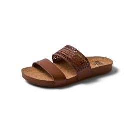 Reef Cushion Vista Perf Womens Fashion Slide Sandal, Arch Support, Ultra Soft Cushion Footbed, Coffee, 6
