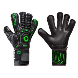 Elite Sports Goalkeeper Gloves with Wrapped Thumb and Durable Latex. Reinforced Backing Foam on the Shock Zone with AVM Fabric and 5 Removable Finger Protectors for Extra Finger Support.