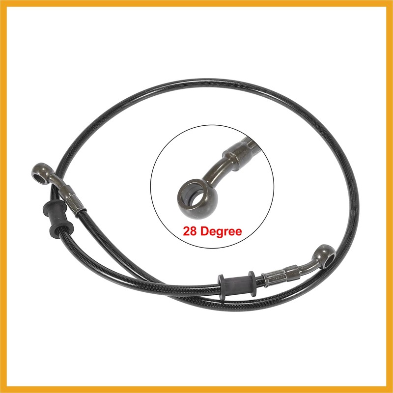 Partuto 90cm 35.43" Motorcycle Braided Brake Clutch Oil Hoses Line