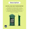 Digital max/min Thermometer for conservatories, greenhouses & Grow Rooms (Green)
