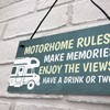 RED OCEAN Motorhome Rules Sign Hanging Door Plaque Motorhome Caravan