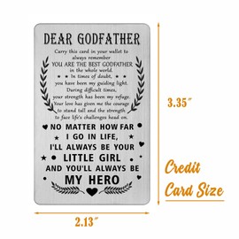 Tangvo Fathers Day Card for Godfather from Goddaughter - Godfather Proposal Gifts from Goddaughter - Godfather Birthday Wallet Card