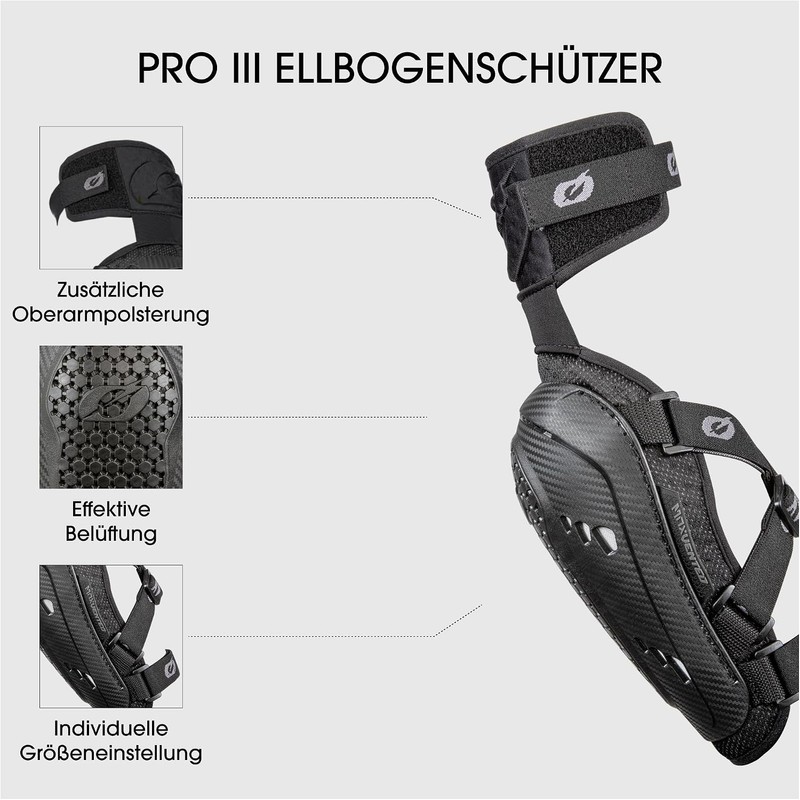 O'NEAL Ellenbogenprotektor Pro III Elbow Guard Black I Ergonomisch geformter
