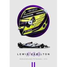 Lewis Hamilton Helmet F1 Racing Driver, Mercedes AMG Petronas W13 Formula 1 Racing Team, A4 wall art picture print, Grand Prix, Drivers Championship (PRINT ONLY 29.7 x 21 cms)