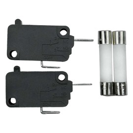 SZM-V16-FD-62 WB24X830 Microwave Oven Door Micro Switch (Normally Closed) and Slow-Blow Ceramic Fuses Compatible with GE Starion Microwave Replace 3405-001033 AP2024338 PS237422(Pack of 2)