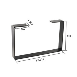 Osring 6 Inch Coffee Table Legs U-Shaped, 2pcs Solid Steel Table Legs for Furniture, TV Stand and Bench, Black