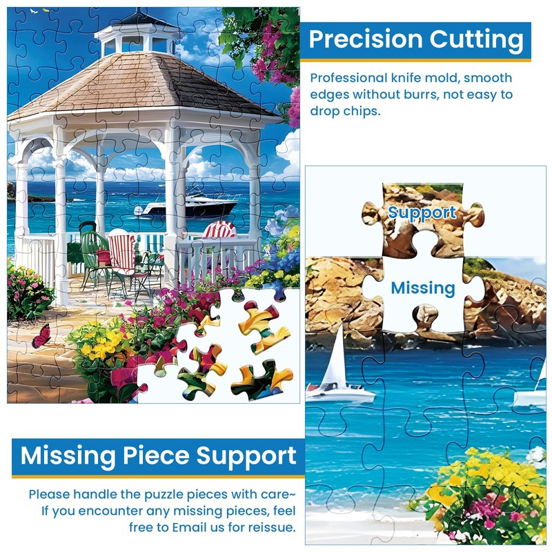 300 Piece Puzzles for Adults,Ocean Beach Jigsaw Puzzle for Adults