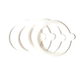 Fab International Silicone Replacement Gasket Seals, Fits Wide 3.5 inches Canning Jars, Outside Diameter 3.5 x Inside Diameter 2.75-Inches, Set of 4 White