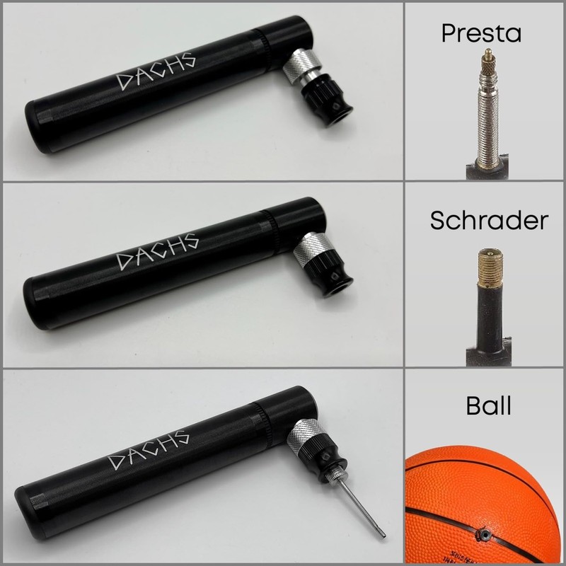 DACHS Mini Bicycle Pump with Bracket - High Pressure, Lightweight,