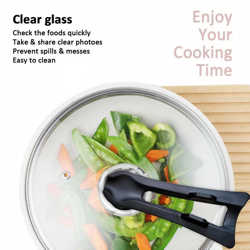 12 inch Glass Lids For Pots, Pans and Skillets,Fit Pot