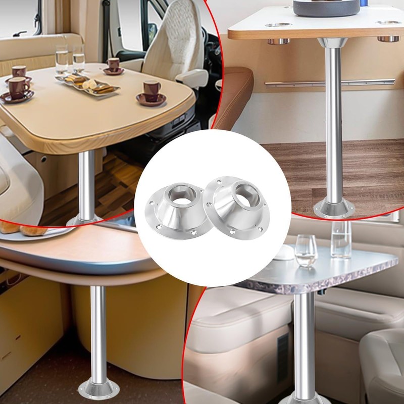 JT-HLM 2 Pack RV Table Base Mount, Aluminum RV Pedestal
