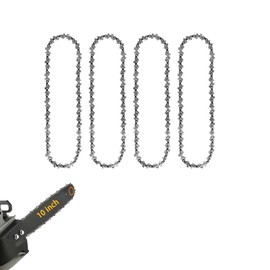 Hinsz 4 Pack/10 inch Chainsaw Chains for (25cm) Bar, 40 Drive Links, 3/8" LP .050" Gauge, Replacement Chain fits for Black & Decker, Bosch, Makita, Ryobi and More Other Chainsaws-Without Guide Bar