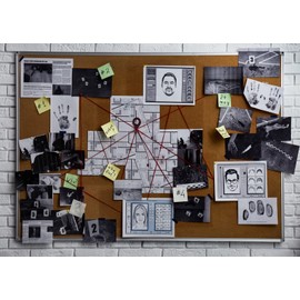 BELECO 1.5x1m Fabric Background Spy Detective Photography Detective Chart Crime Scene Fingerprint Clues Evidence Top Secret Mission Mystery Party Background