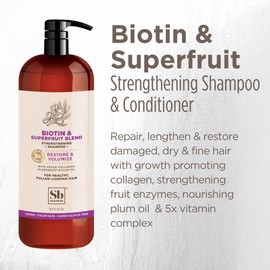 Soapbox Biotin Shampoo, Biotin & Collagen Super Fruit Hair Shampoo for Thin, Fine, Thinning Hair | Volumizing & Repairing Shampoo to Promote Hair Growth, Strength, Fullness, 1 Liter Pump Bottle