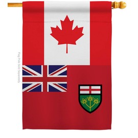 Americana Home & Garden Canada Ontario House Flag Provinces Canadian Territories Region Country Particular Area Decoration Banner Small Garden Yard Gift Double-Sided, Made in USA