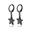 Fusamk Punk Stainless Steel Huggie Hinged Earrings Star Dangle Drop