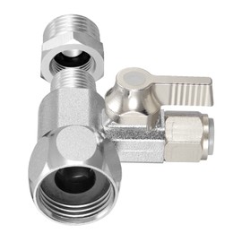 HAOCHEN Feed Water Adapter - Lead Free Water Line Splitter 3/8"x3/8"x1/4" or G 1/2"xG 1/2"x1/4", Brass Water Supply Valve with 1/4" Push in Quick Connect fitting for RO Filter，Refrigerator,Ice Maker