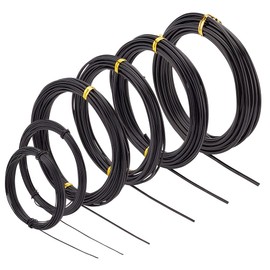 BENECREAT Alambre de aluminio negro mixto, 6 tamaños: 20/18/15/12/10/9, 147.6/45 metros, anodizado, para joyería y manualidades