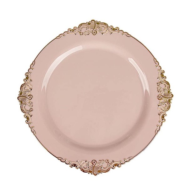 Balsa Circle 10 Blush Round 10" Disposable Plastic Salad Dinner