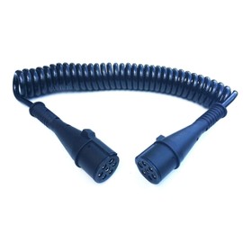 Matel Service Electric Spiral Cable 7-Pin 24 V Plastic Connector Type N Truck Trailer