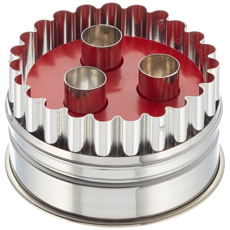 Städter 966339 Large Linzer Cookie Cutter with Ejector, 3 Holes,