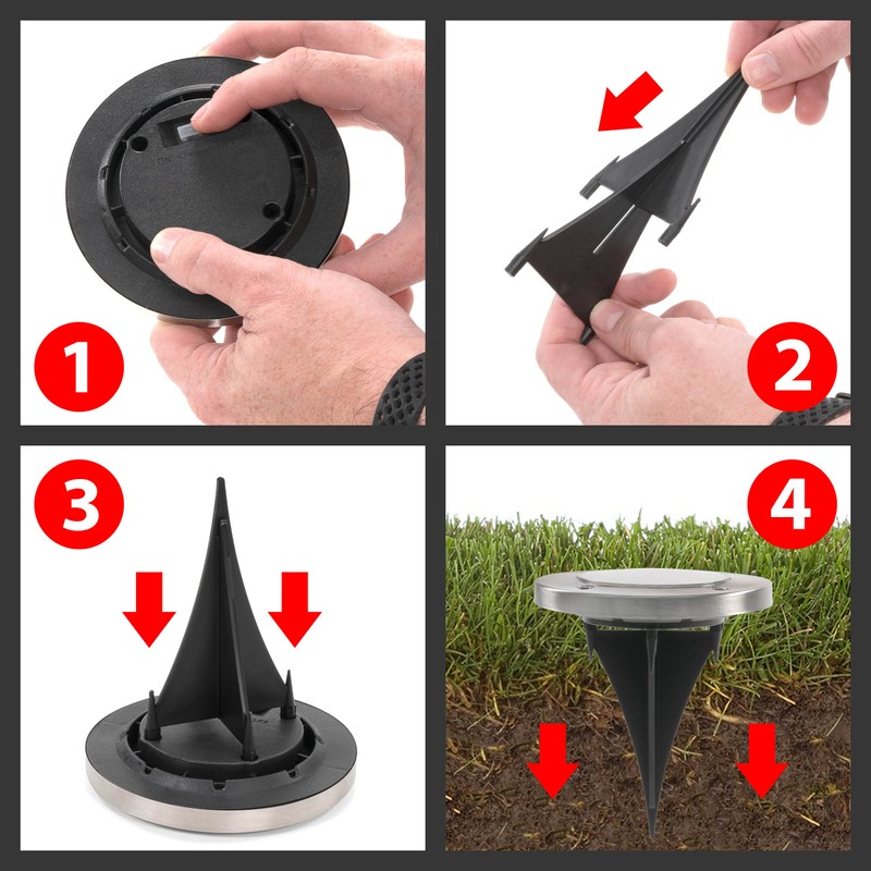 Solar Ground Spotlight with 8 LEDs White Stainless Steel Recessed