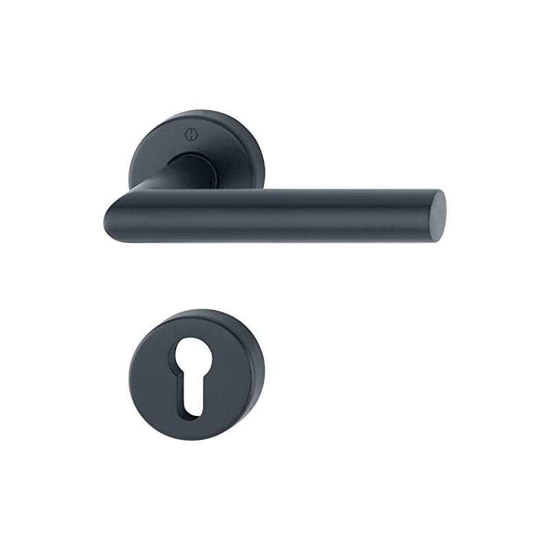 HOPPE Amsterdam 12033698 Handle Set FH-on Rosette PZ, Stainless Steel
