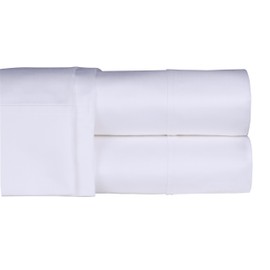 Threadmill Home Linen 300 Thread Count King Sheet Sets - 100% Long Staple Cotton Sheets for King Size Bed, Luxury 4 Piece Set with Deep Pocket Fitted Sheet, Smooth Solid Sateen Weave, White