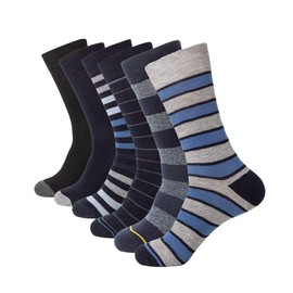 HHX YONLEE HHX YONLEE Gift Boxed Men's Dress Socks Blue Striped Design Business Sock Size 10-13