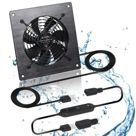xiaoqijia USB 120MM Cabinet Fan 5V Quiet Cooling Fan DC 12V IPX5 Waterproof Fan System 6" with 10 Speed Control, for Home Theater AV Cabinet,Server Cabinet,Dog kennels,Greenhouse Cooling