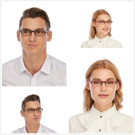 DOOViC 4 Pack Computer Reading Glasses Blue Light Blocking Anti Eyestrain Flexible Lightweight Readers for Women Men 1.5 Strength