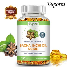 Buporai-Inca Inchi Oil Supplement-550MG per capsule-Omega 3,6,9,Vitamin A,E