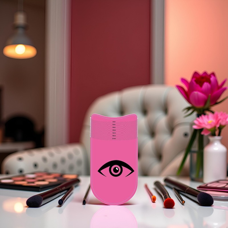 Pink Eyelash Ruler, Eyelash Stencils Ruler for Measure Eyelashes LengthEyebrow